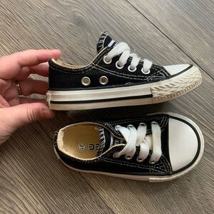 Black and white converse style infant shoes, boys/girls